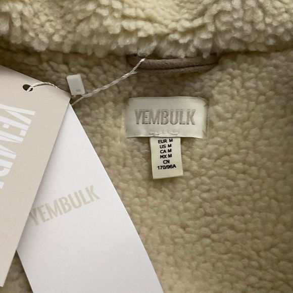 YEMBULK Patchwork Faux Sherpa Lined, Faux Lambs Coat, Short Length, Size M - Picture 4 of 8